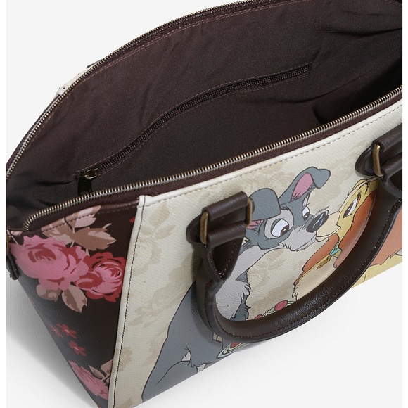 LOUNGEFLY DISNEY LADY & THE TRAMP FLORAL SATCHEL - Picture 4 of 4